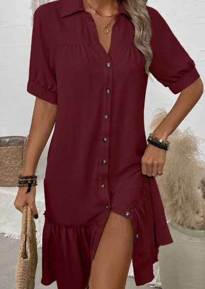 Women’s Solid Color Button-Up Dress